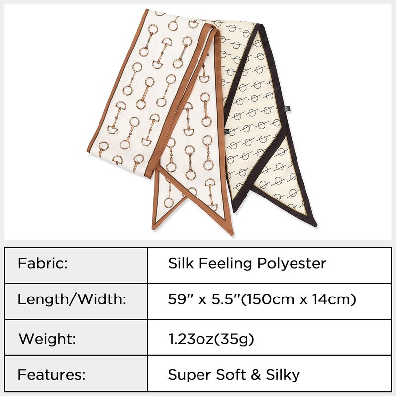 vimate Hair Scarf for Women Fashion Satin Silky Feeling Neck Scarf Bag Purse Scarf for Handbag Handle Etc - Image 2